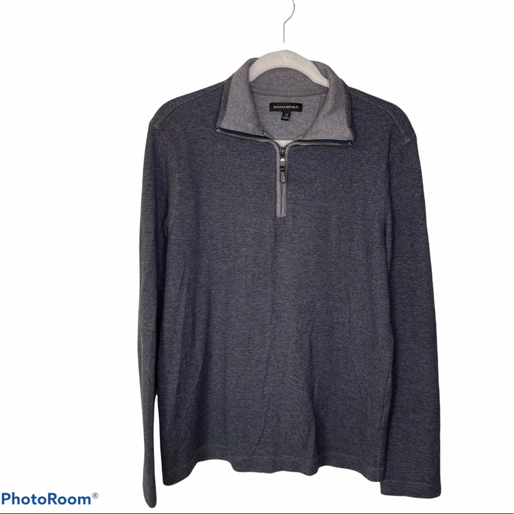 Banana Republic Quarter Zip Jacket, Grey, Cotton